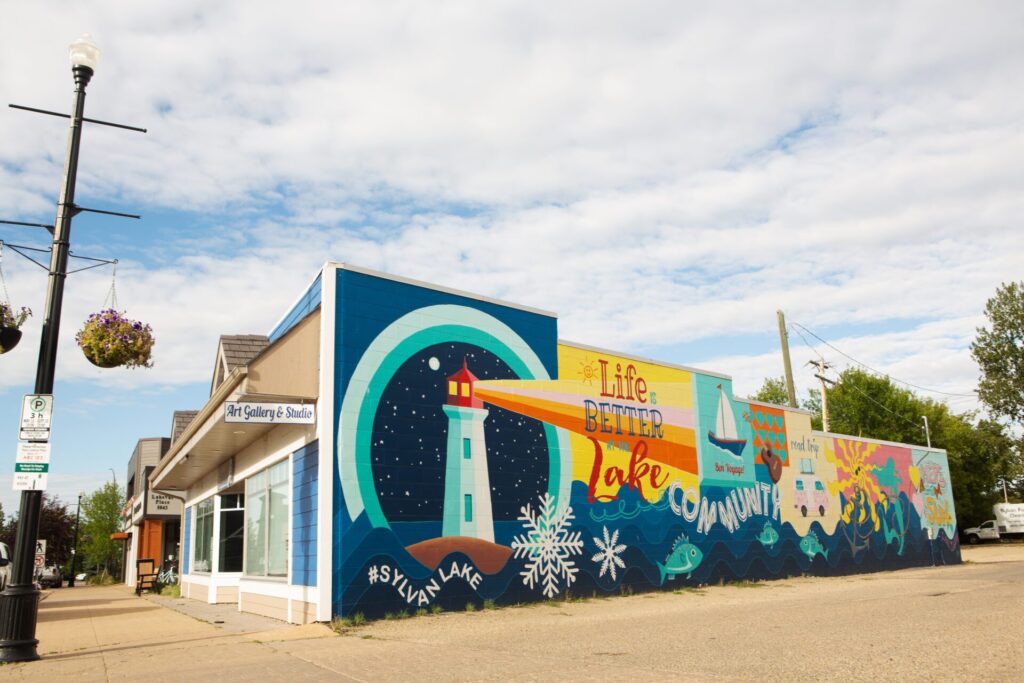 Life is better at the lake mural in Sylvan Lake